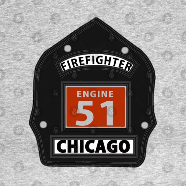 Chicago Fire Engine 51 Helmet Shield by grfxdude